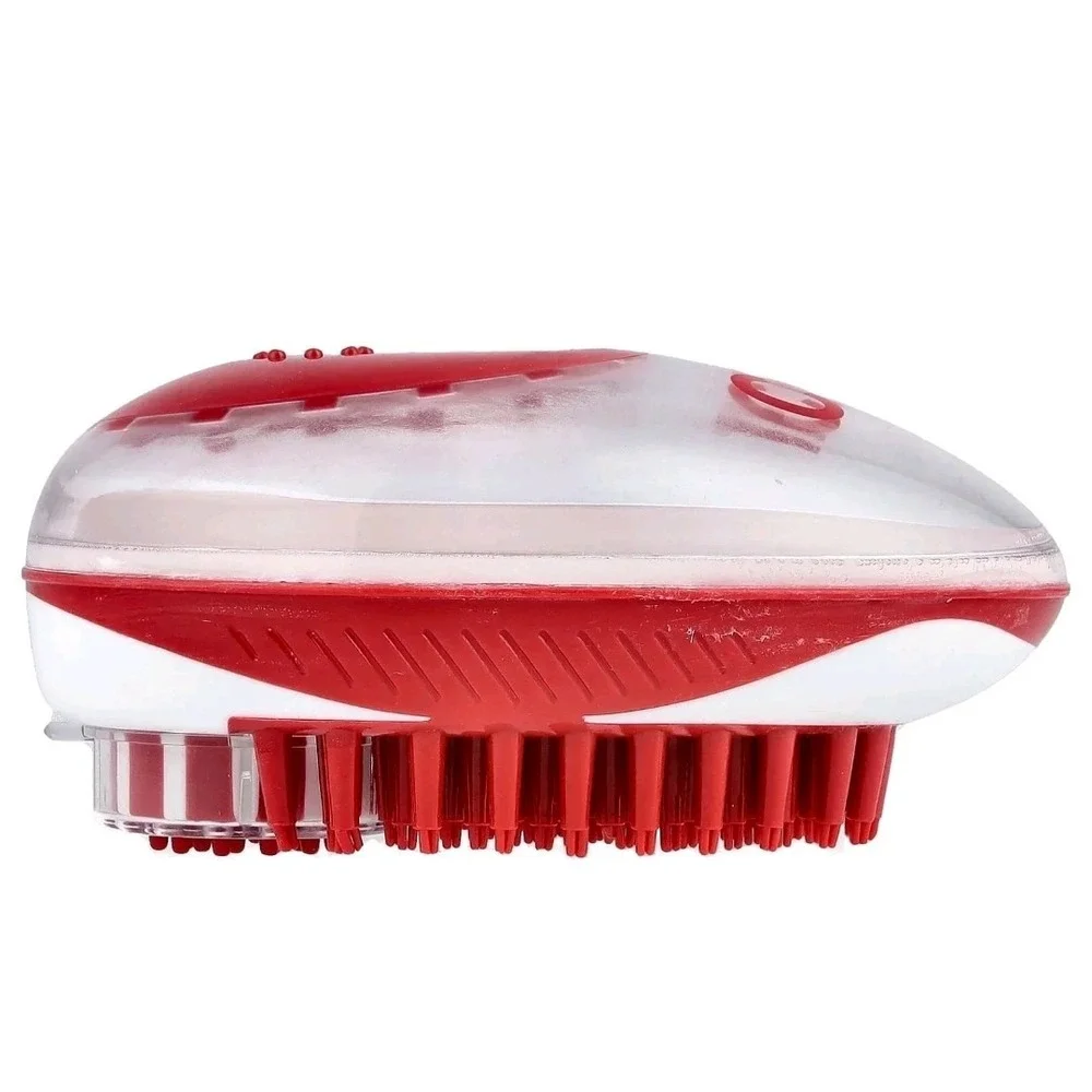 Soap Dispensing & Gental Massaging Palm Brush For Dogs Rubber Grip Pet Grooming